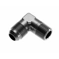 Redhorse ADAPTER FITTING 4 AN Male To 14 NPT Male 90 Degree Anodized Black Aluminum Single 822-04-04-2